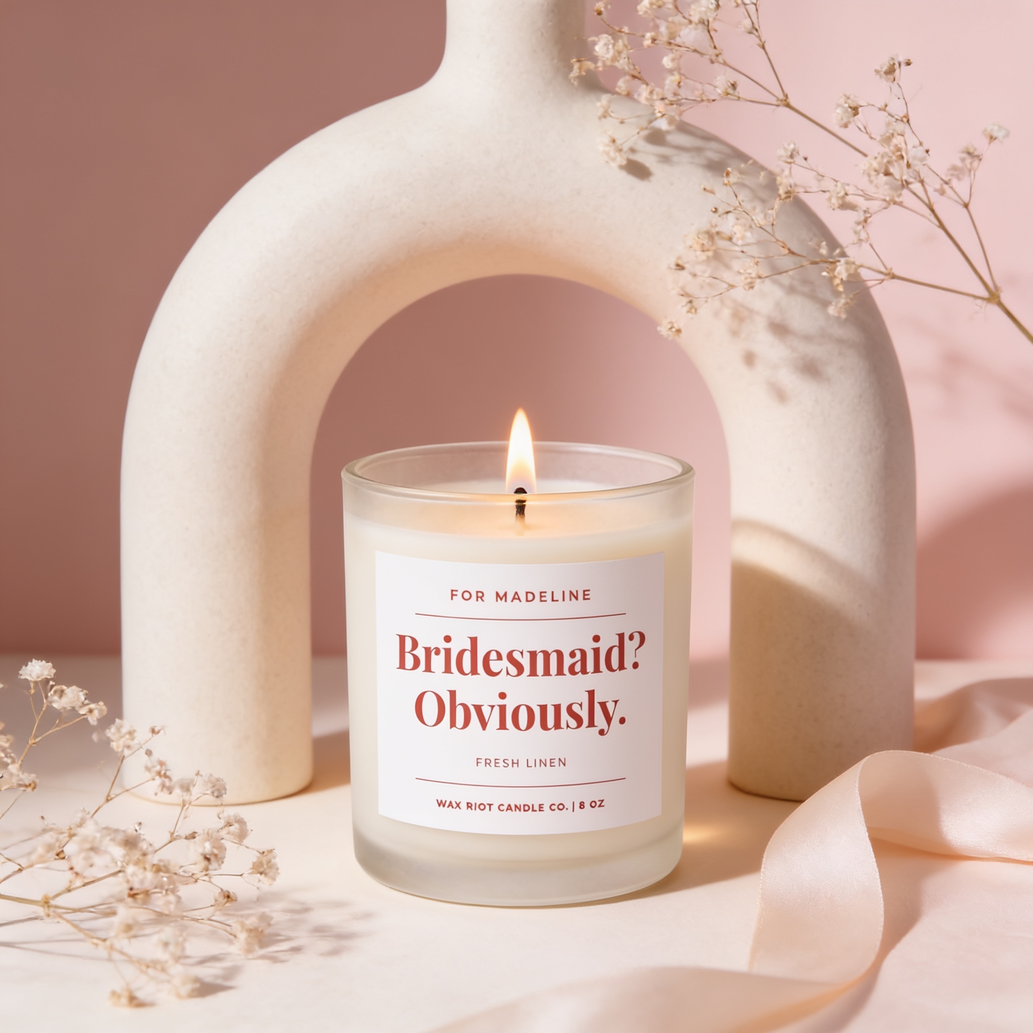 Bridesmaid Proposal Candle, Personalized Bridesmaid Gift, Will You Be My Bridesmaid, Bridal Party Gift