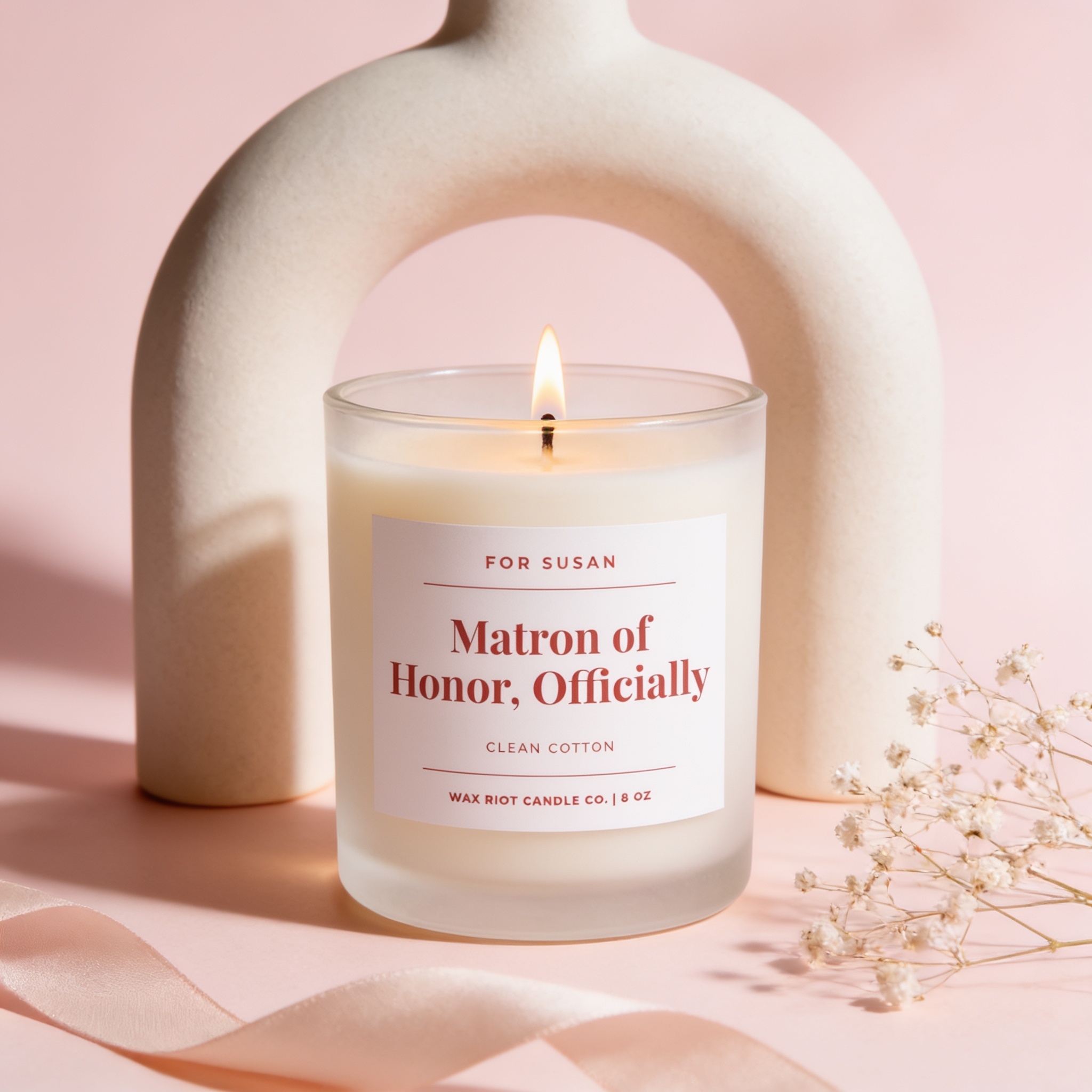 Matron of Honor Proposal Candle, Personalized Matron of Honor Gift, Will You Be My Matron of Honor