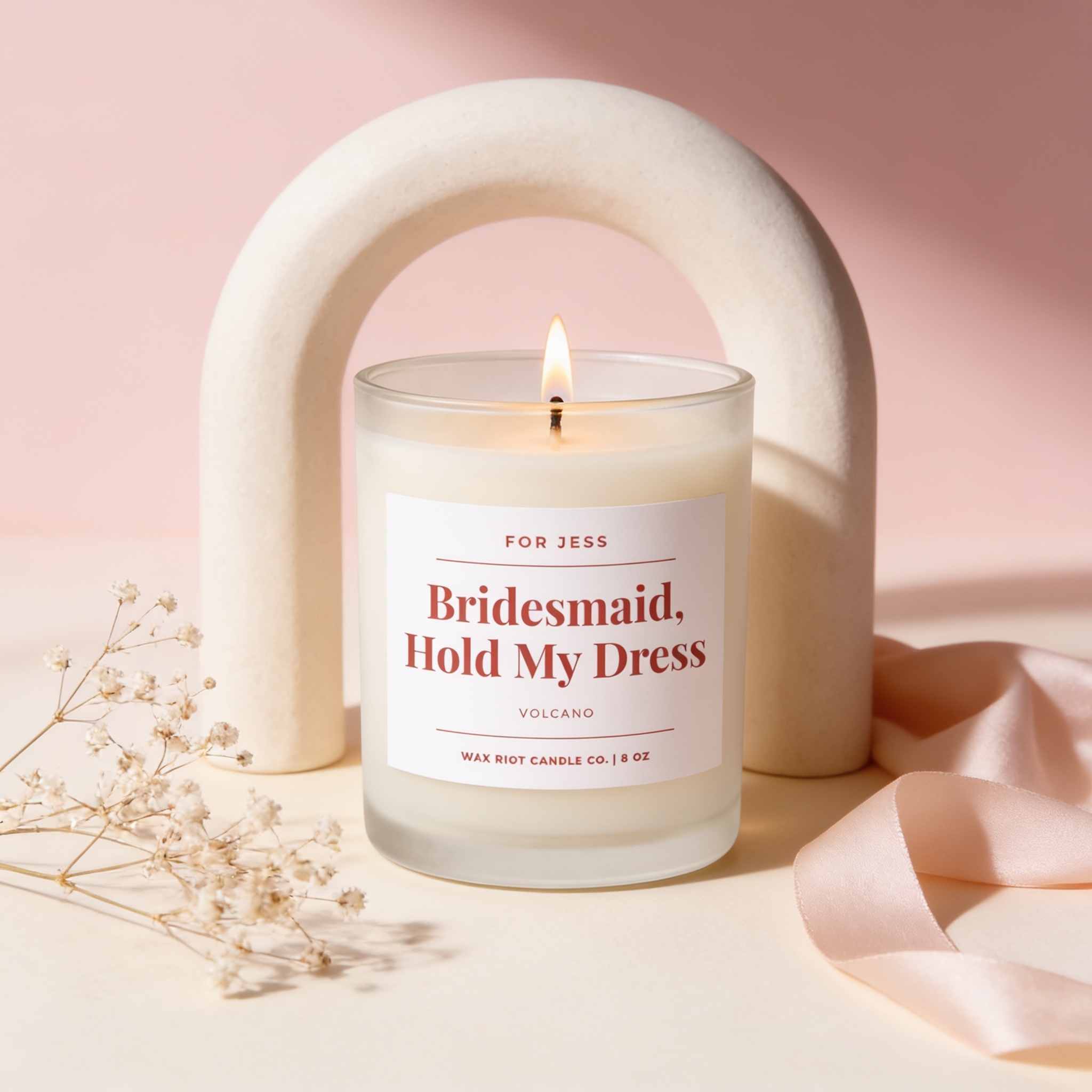 Will You Be My Bridesmaid Candle, Hold My Dress, Personalized Bridesmaid Proposal Gift, Bridal Party