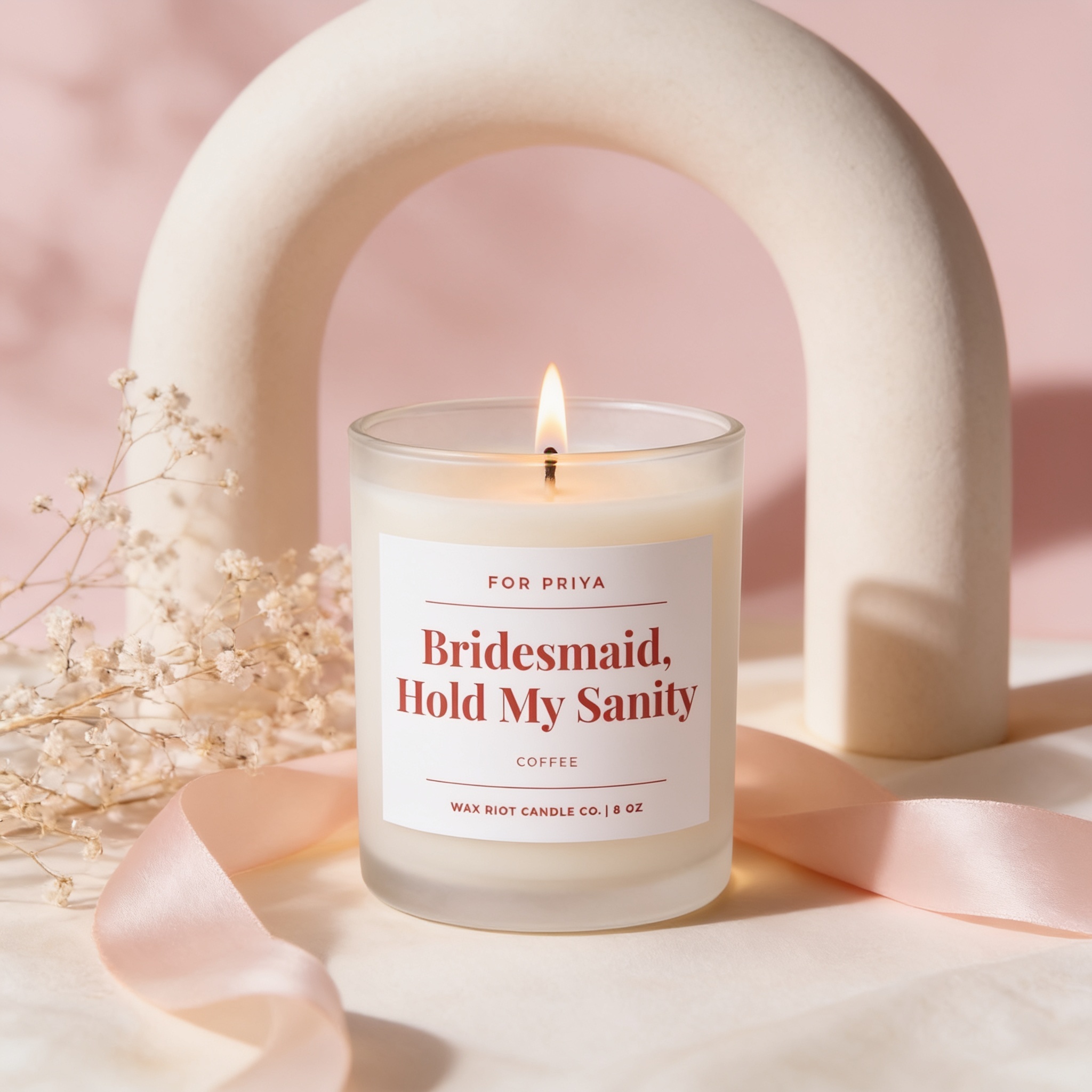 Funny Bridesmaid Proposal Candle, Hold My Sanity, Personalized Bridesmaid Gift, Bridal Party Favor