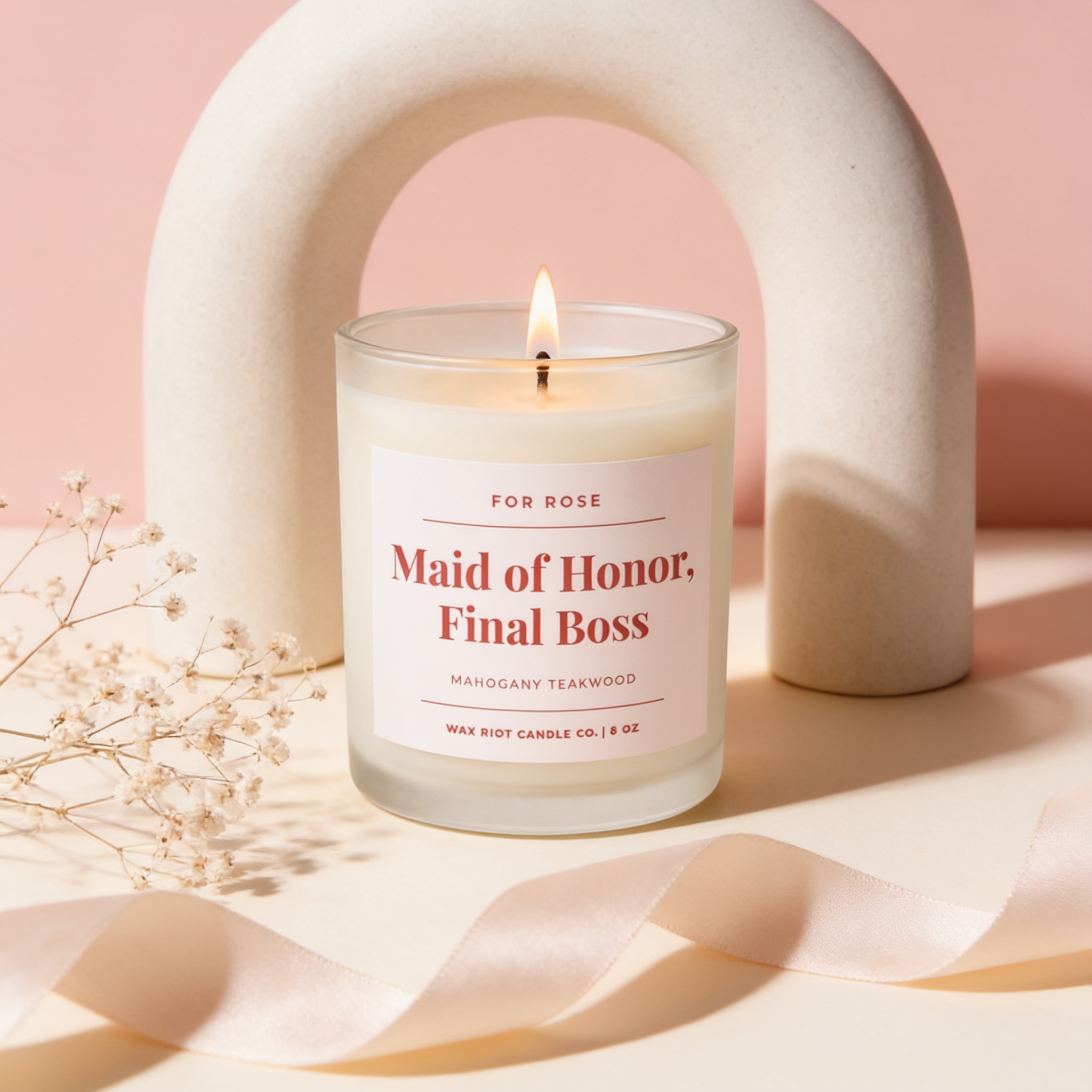 MOH Proposal Candle, Maid of Honor Final Boss, Personalized Maid of Honor Gift, Funny Bridal Party Gift