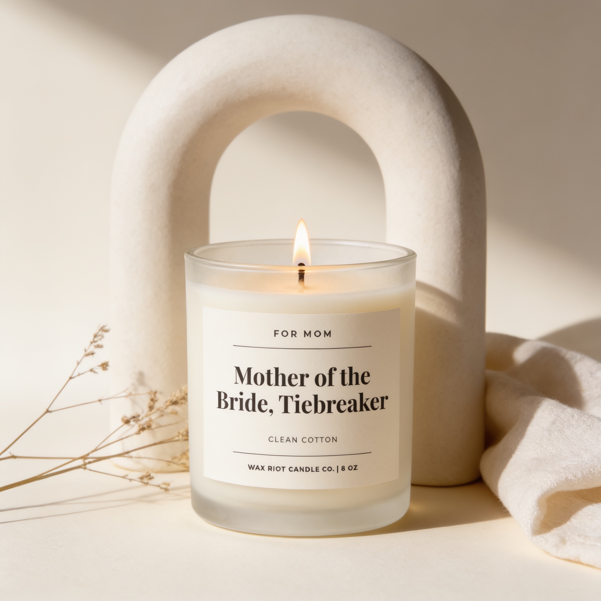 Mother of the Bride Gift Candle, Personalized Mother of the Bride Gift from Daughter, Wedding Day Gift for Mom