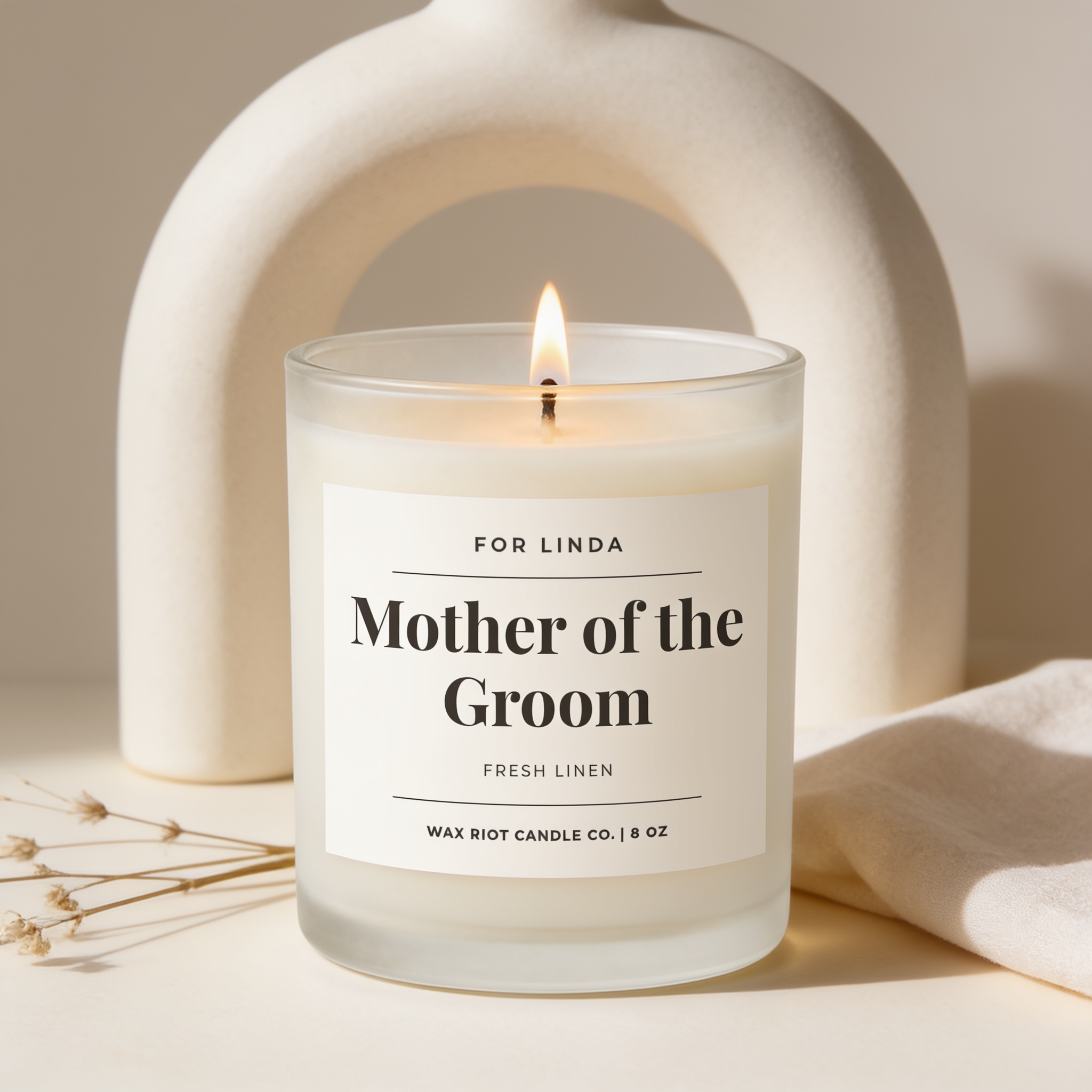 Mother of the Groom Gift Candle, Personalized Mother of the Groom Gift from Bride, Wedding Gift for His Mom